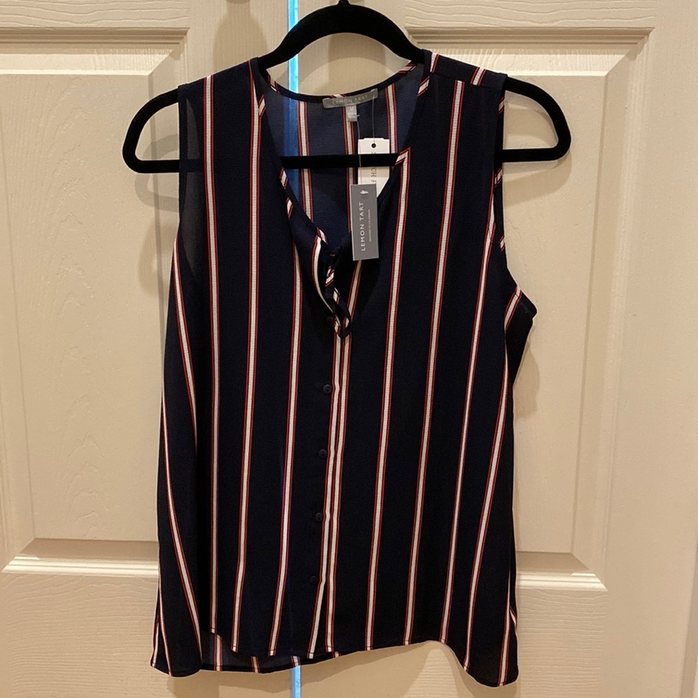 NWT Lemmon Tart, Sz M, red, white, and blue Ladies blouse
